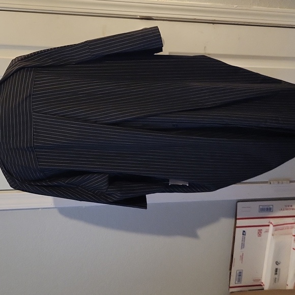 Italian Black Pinstripe Oversized Shirt Dress By Amici For Baci - Picture 3 of 7